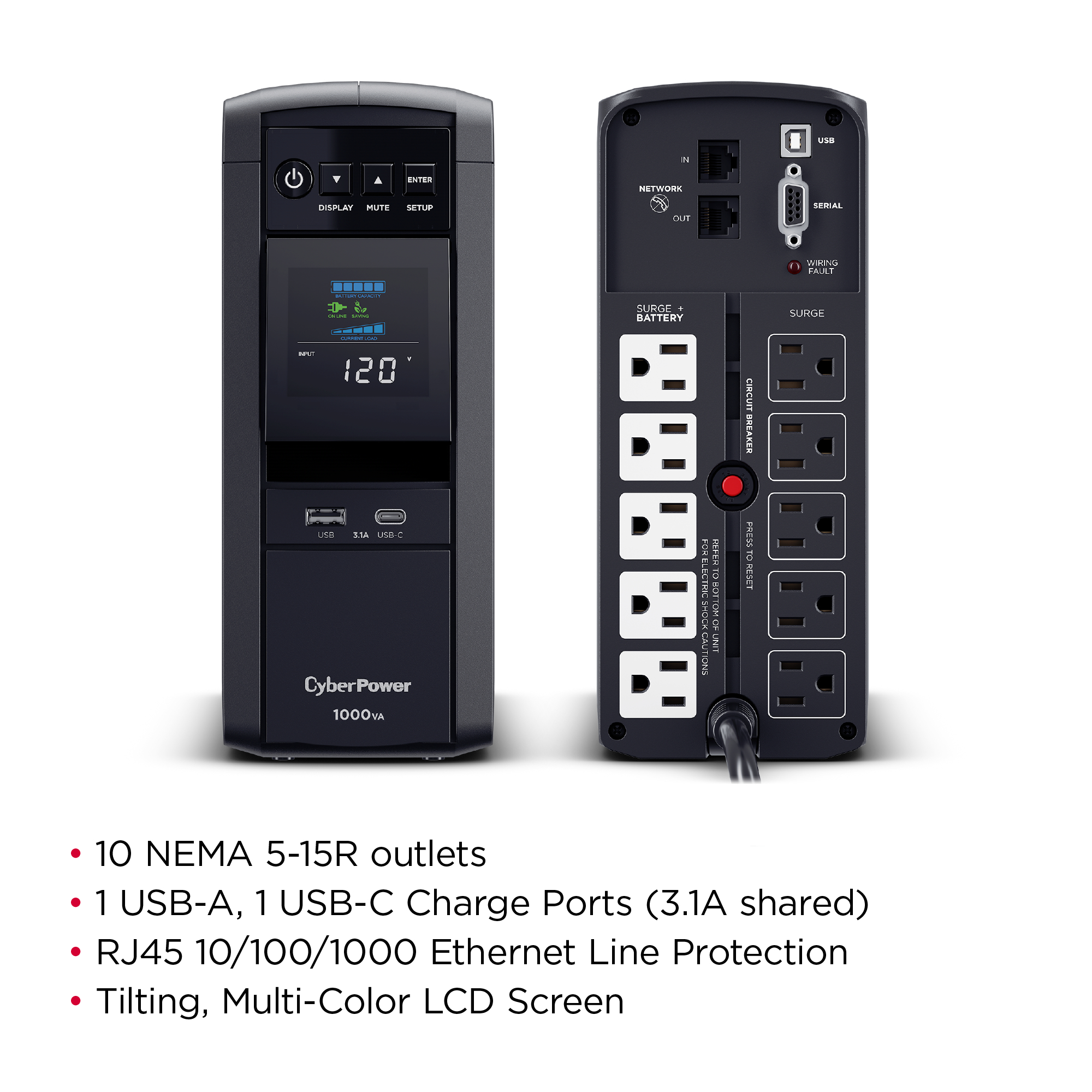 CP1000PFCLCDTAA TAA UPS Systems Product Details, Specs, Downloads  CyberPower