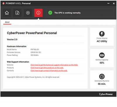 cyberpower powerpanel personal power outage